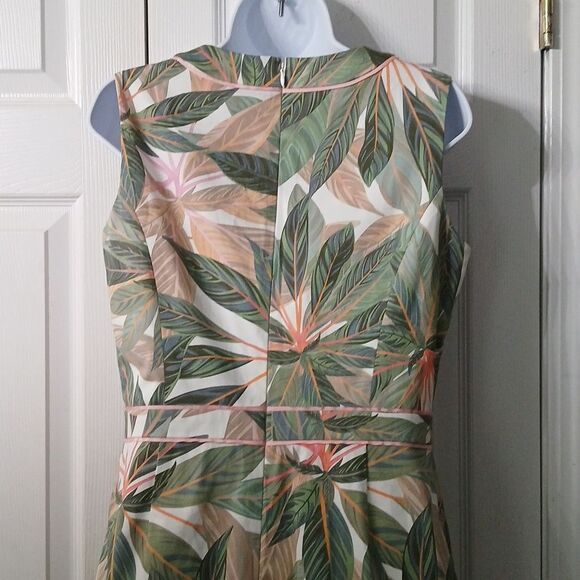 Brooks Brothers Palm  tropical print sleeveless dress Sz 8 NWOT - Picture 7 of 8